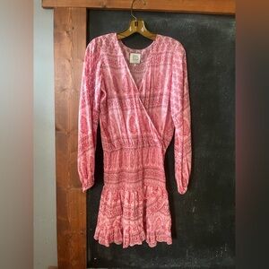 Bell by Alicia Bell dress with rushed mid and faux wrap top size M euc